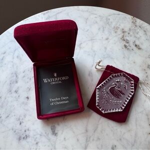Waterford Crystal 12 Days Of Christmas VTG Etched Glass Ornament